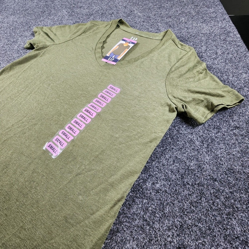 GAP V-Neck Womens Tee, Size S , Color Olive Night